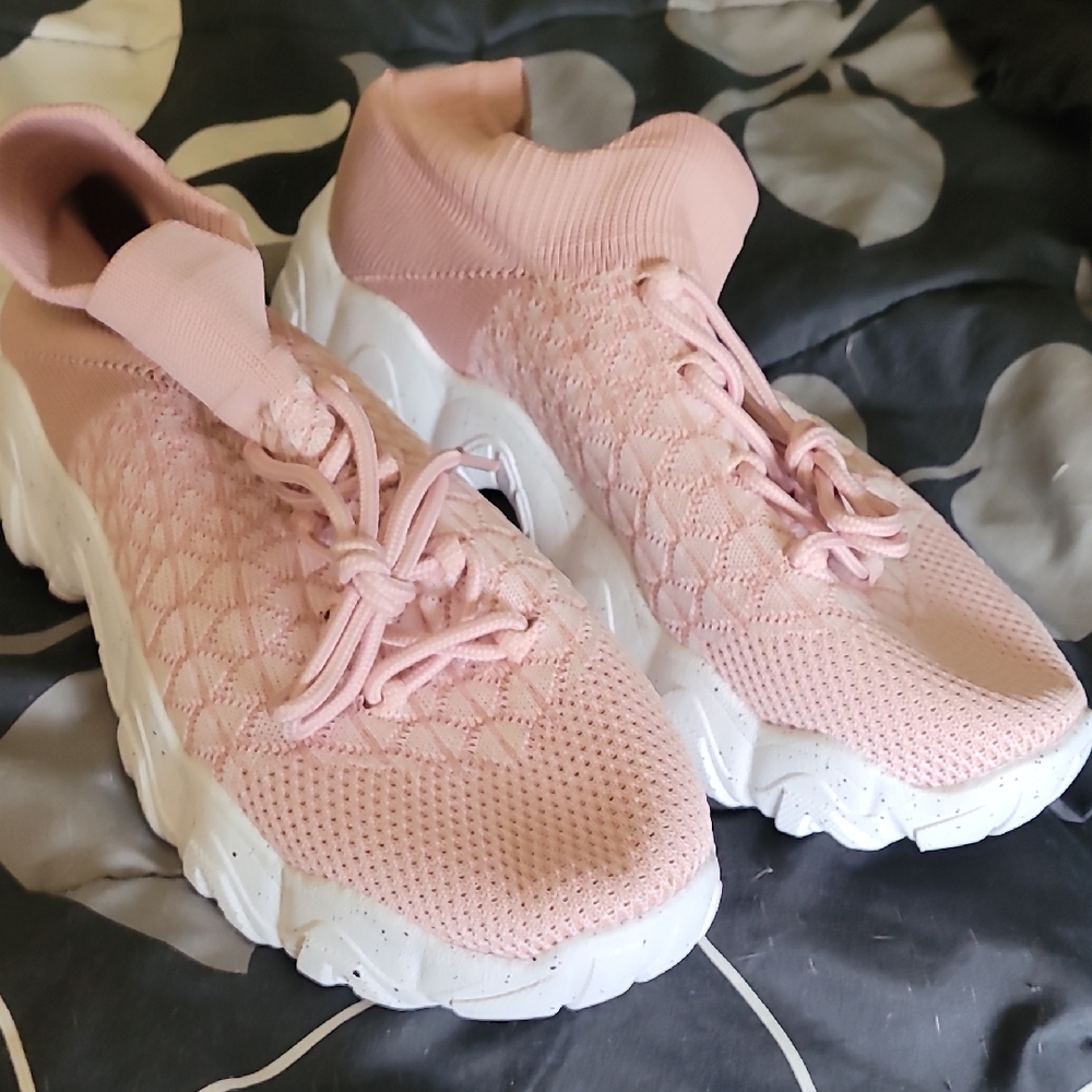 Brand new Nurse Babe shoes. size 40 aka 9.5 womens. Women's Pink Knit Sneakers
